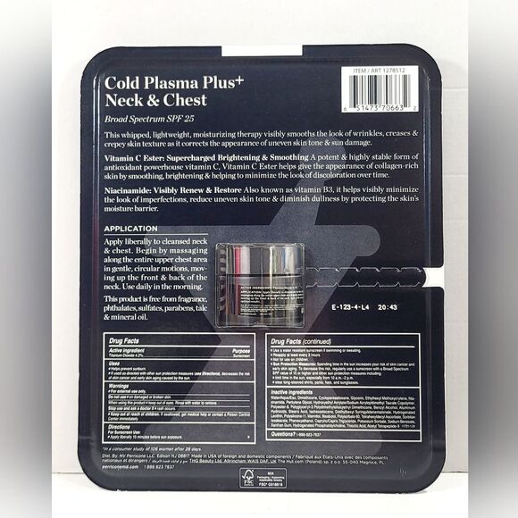 Perricone MD Cold Plasma + Plus Neck & Chest 1oz SPF 25 NEW Sealed - Picture 3 of 4